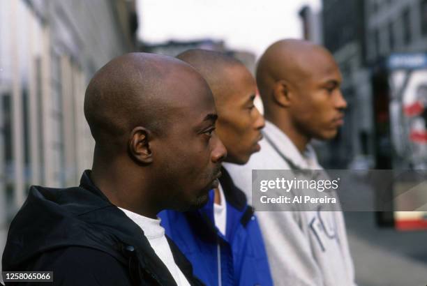 Rap Group Onyx--Sticky Fingaz , Fredro Starr and Sonny Seeza appears in a portrait taken on April 10, 1996 in New York City.