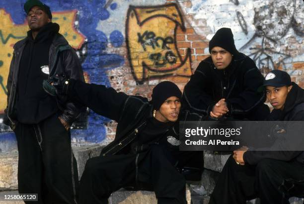 Rap Group Onyx--Sticky Fingaz , Fredro Starr , Sonny Seeza and Big DS appears in a portrait taken on October 10, 1992 in New York City.