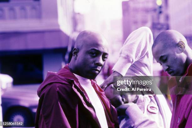 Rap Group Onyx--Sticky Fingaz , Fredro Starr and Sonny Seeza appears in a portrait taken on April 10, 1996 in New York City.