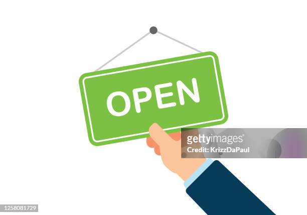 open sign - reopening stock illustrations