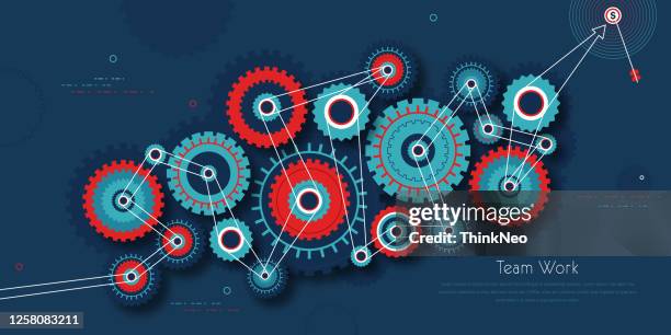 teamwork cogs design stock illustration - analytics accuracy stock illustrations