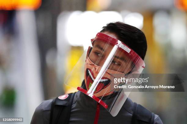 Egan Bernal of Colombia and Team INEOS arrives to Adolfo Suarez Madrid-Barajas Airport. Colombian athletes – including professional cyclists – arrive...