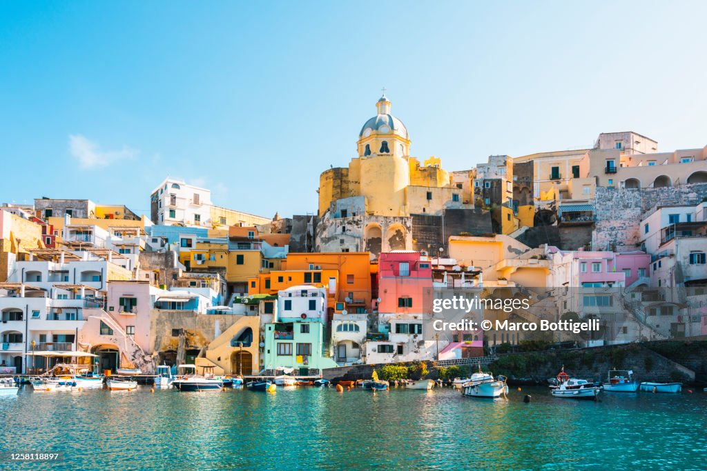 The vibrant colors of the town of Procida, Italy