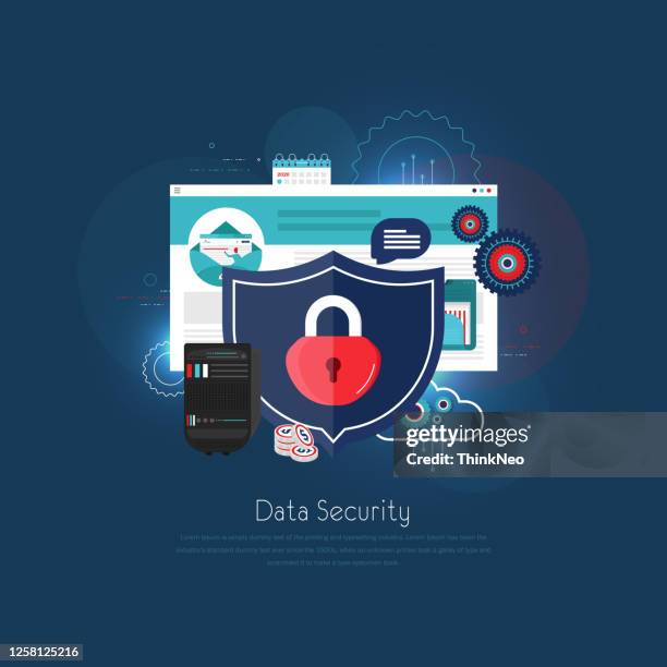 sicherheit und vertraulicher datenschutz. vpn-internetnetzwerksicherheit. - vpn stock-grafiken, -clipart, -cartoons und -symbole
