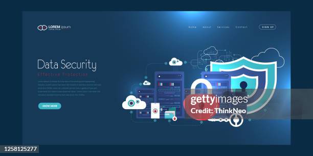 isometric protection network security and safe your data concept. web page design templates cyber security. - lock screen stock illustrations