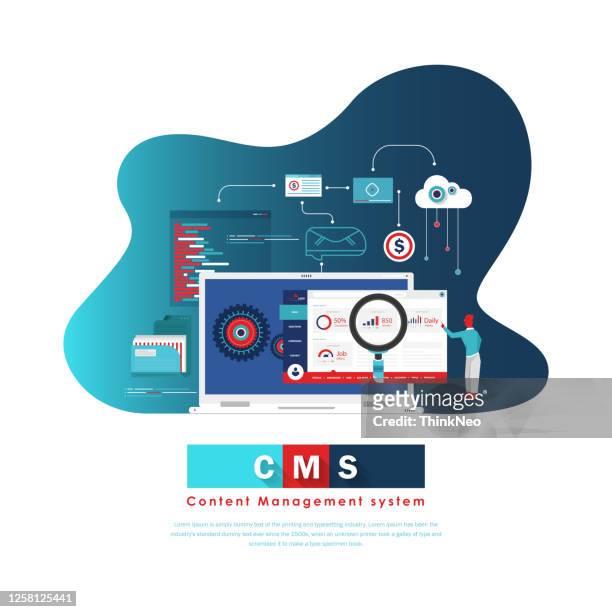 business banner - learning management system stock illustration - content stock illustrations