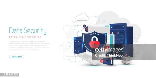 it security flat design concept stock illustration - security equipment stock illustrations