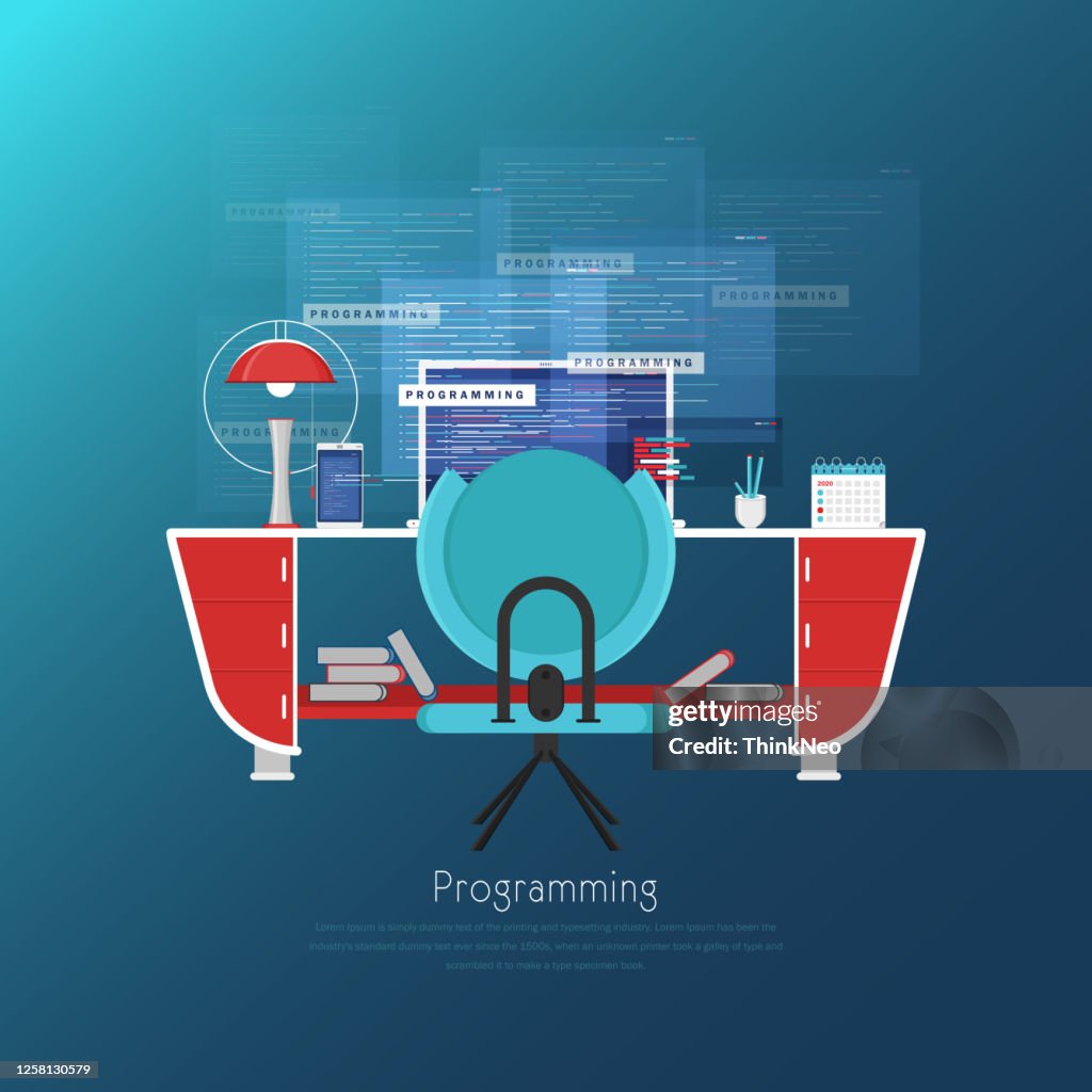 Programming Web Banner Stock Illustration High-Res Vector Graphic ...