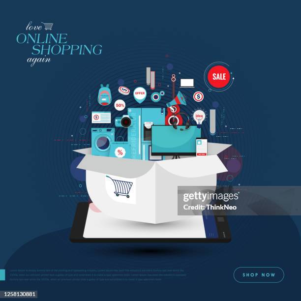 online shopping web banner - grant application stock illustrations