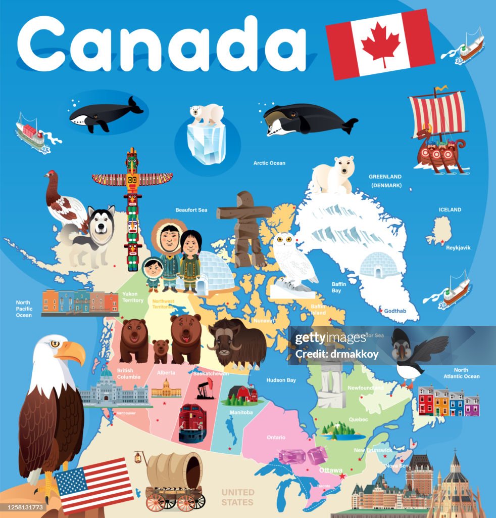 Cartoon map of CANADA