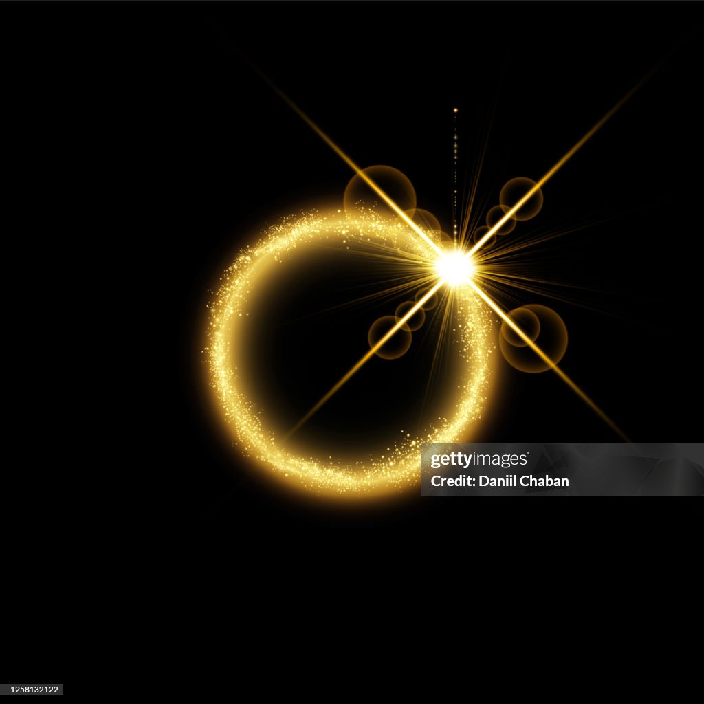 Gold Magic Visual Magic Gold Circle Light Effect Illustration Isolated On Background ...