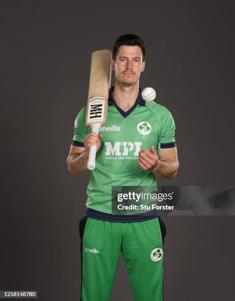 George Dockrell poses for a portrait during the Ireland One Day International Squad Photo call at Ageas Bowl on July 24, 2020 in Southampton, England.