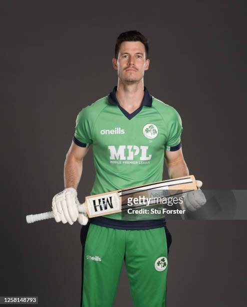 George Dockrell poses for a portrait during the Ireland One Day International Squad Photo call at Ageas Bowl on July 24, 2020 in Southampton, England.