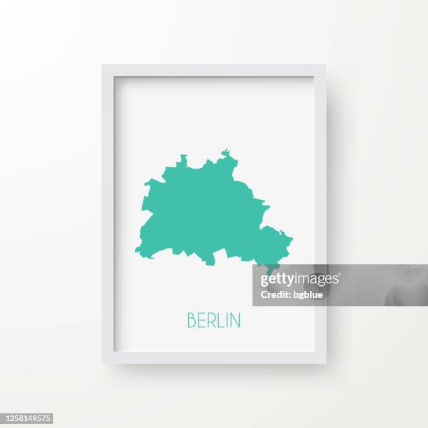 berlin map in a frame on white background - single object photos stock illustrations