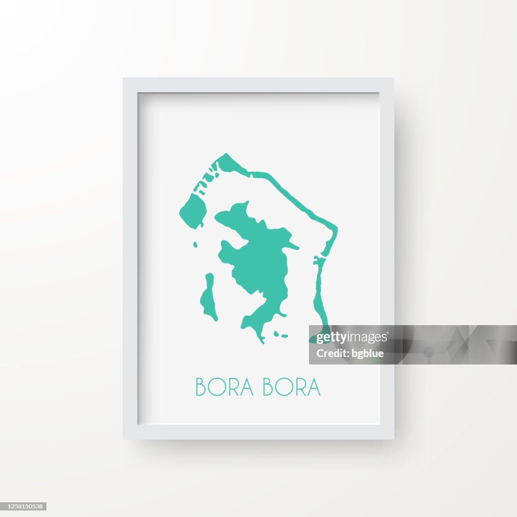 Bora Computer Map Bora Bora Map In A Frame On White Background High-Res Vector Graphic ...