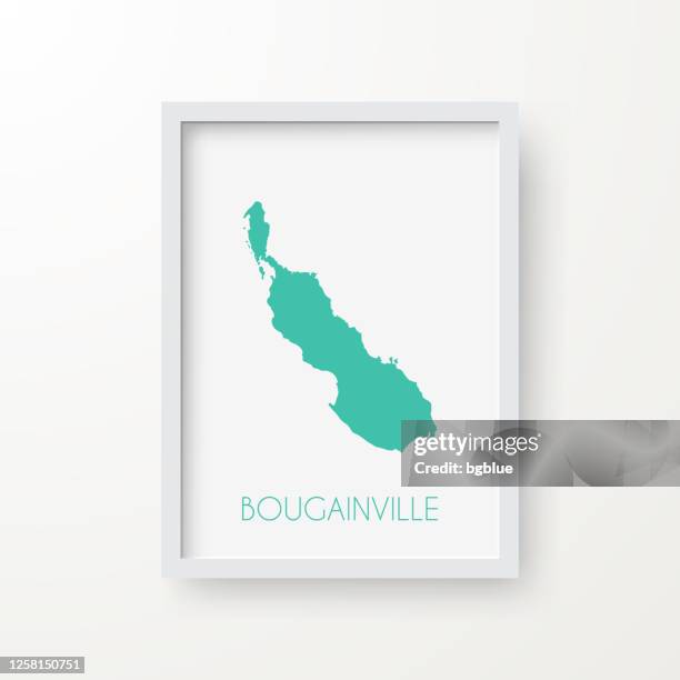 stockillustraties, clipart, cartoons en iconen met de kaart van bougainville in een kader op witte achtergrond - bougainville