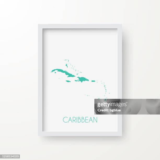 ilustrações de stock, clip art, desenhos animados e ícones de caribbean map in a frame on white background - galapagos islands