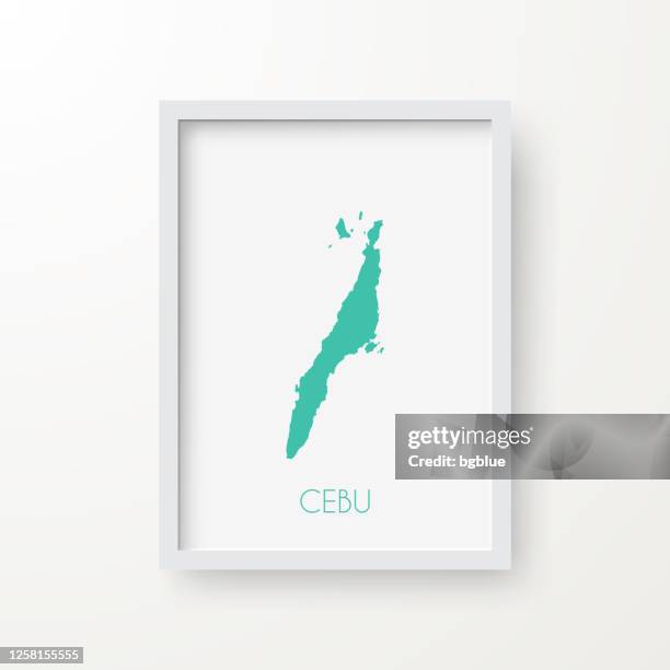 cebu map in a frame on white background - photo border stock illustrations