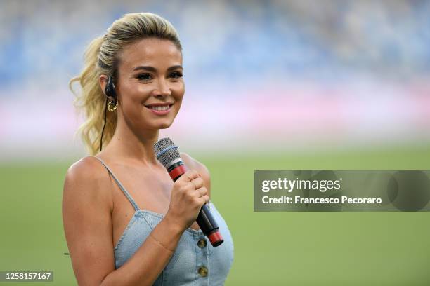Diletta Leotta TV presenter before the Serie A match between SSC Napoli and US Sassuolo at Stadio San Paolo on July 25, 2020 in Naples, Italy.
