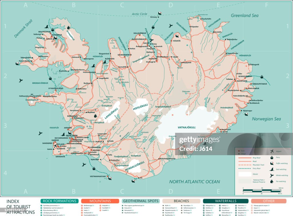 Iceland tourist map