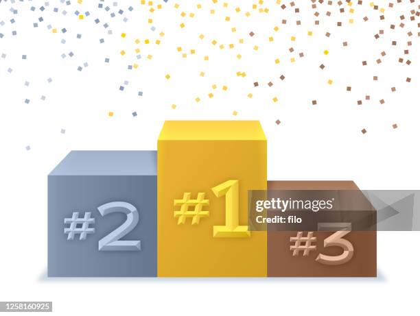 winner success podium ceremony - silver medalist stock illustrations