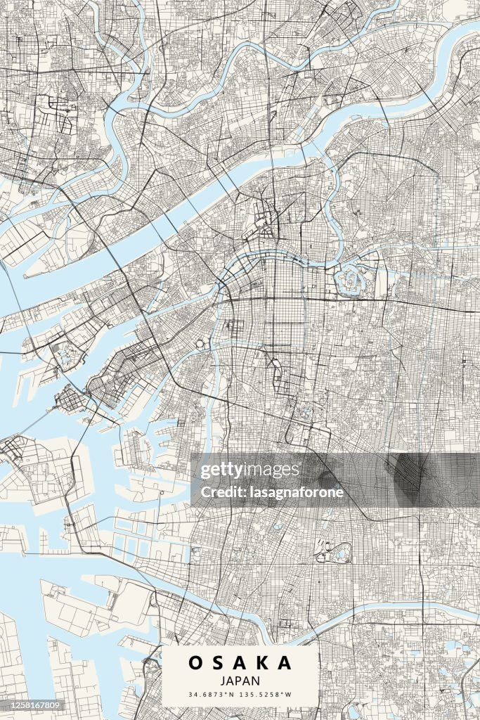 Osaka, Mapa vectorial de Japón