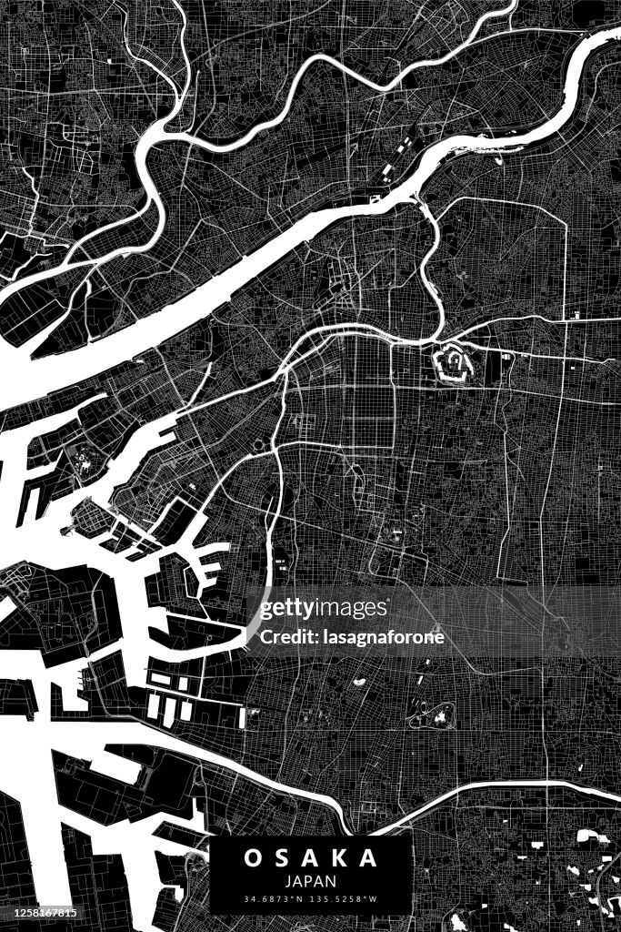 Osaka, Japan Vector Map