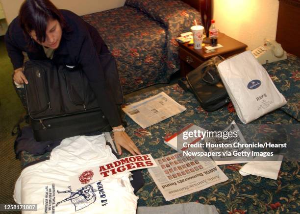 Rep. Jessica Farrar of Houston packs her belongings, including a few mementos from her stay in Oklahoma, as 51 House Democats prepare to depart the...