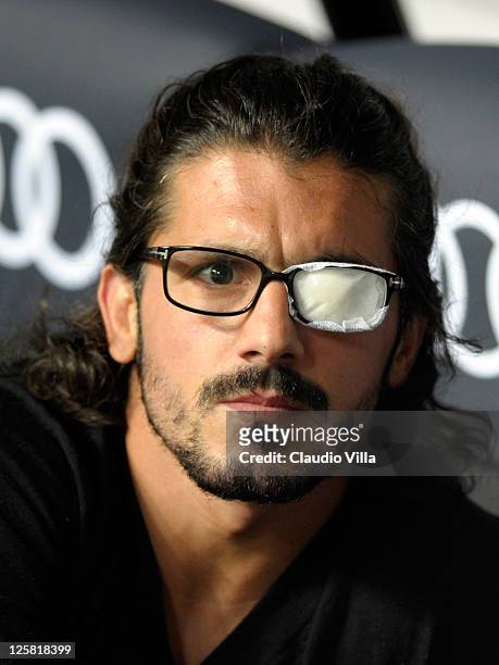Gennaro Gattuso of AC Milan looks on during the Serie A match between AC Milan and Udinese Calcio at Stadio Giuseppe Meazza on September 21, 2011 in...