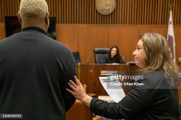 The defendant appears before Judge Maria Lucy Armendariz with his public defender, Caroline Goodson in Dept. 48, Clara Shortridge Foltz Criminal...