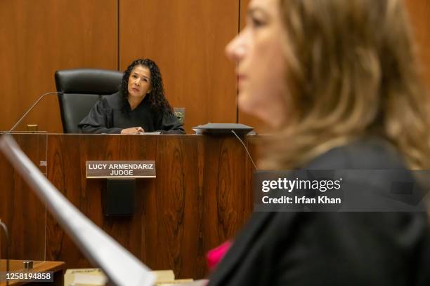 The defendant appears before Judge Maria Lucy Armendariz with his public defender, Caroline Goodson in Dept. 48, Clara Shortridge Foltz Criminal...