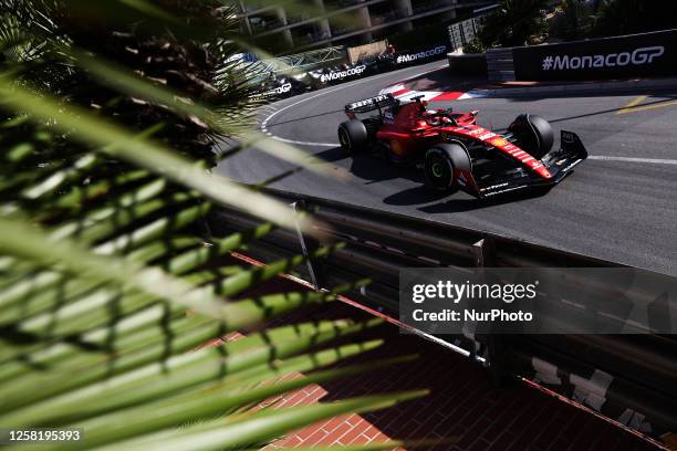 Charles Leclerc of Ferrari during second practice ahead of the Formula 1 Grand Prix of Monaco at Circuit de Monaco in Monaco on May 26, 2023.