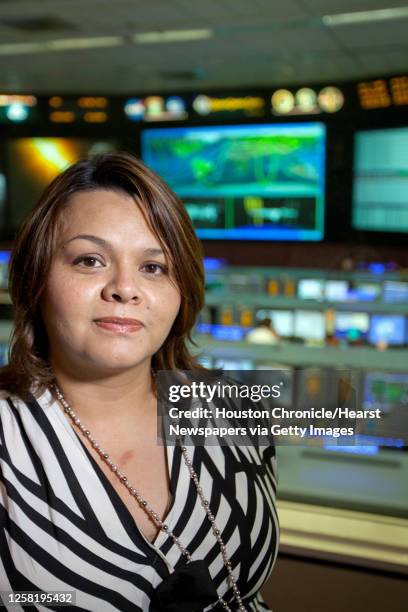 Dorothy Ruiz, an aerospatial engineer working at NASA for the International Space Station mission control, photographed at the Johnson Space Center...