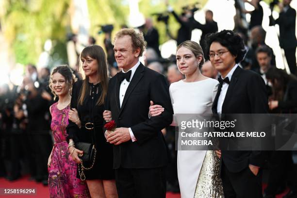 Actor and President of the Un Certain Regard jury John C. Reilly poses with German actress Paula Beer , French film director Alice Winocour , Belgian...
