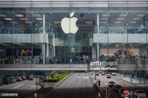 The Apple store of the IFC mall in Hong Kong, China is being photographed on May 26, 2023.