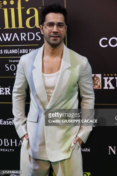 Bollywood actor Varun Dhawan arrives for the IIFA Rocks event of the 23rd edition of the International Indian Film Academy Awards in Abu Dhabi on May...