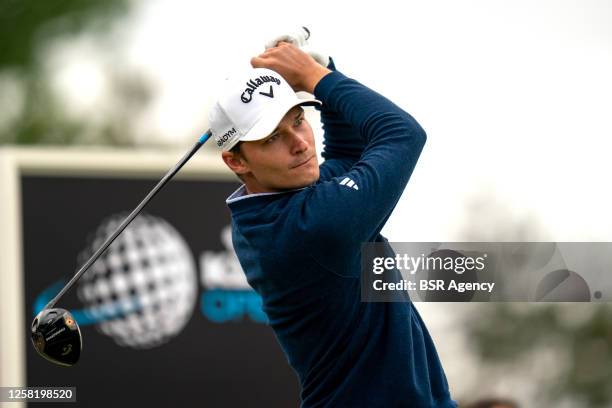 Rasmus Hojgaard of Denmark in action during day 1 at the KLM Open 2023 at Bernardus Golf on May 25, 2023 in Cromvoirt, The Netherlands