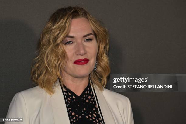 British actress Kate Winslet attends a photocall for the L'Oreal Paris event 'Lights on Women' on the sidelines of the 76th edition of the Cannes...