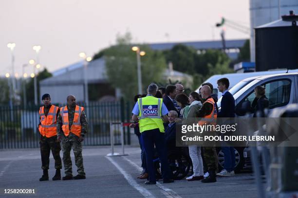 The family of Olivier Vandecasteele pictured during the arrival of Belgian humanitarian worker Olivier Vandecasteele who was released after he spent...