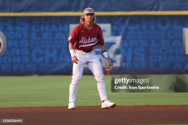 Alabama Crimson Tide infielder Jim Jarvis during the 2023 SEC Baseball Tournament game between the Alabama Crimson Tide and the Vanderbilt Commodores...