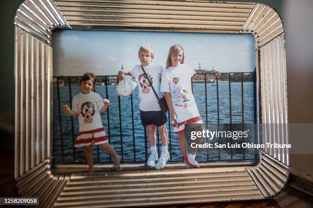 Family photo shows Kristin Smart, right, with siblings Matt and Lindsey at the Stockton, California, home of Stan and Denise Smart on May 24, 2023.