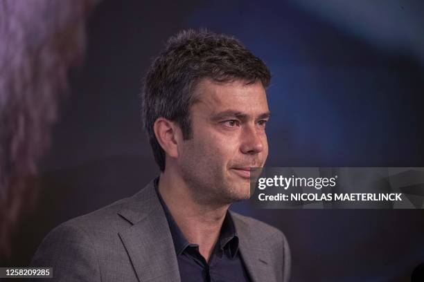 Legal adviser Olivier Van Steirtegem pictured during a press conference regarding the release of Belgian humanitarian worker Olivier Vandecasteele,...