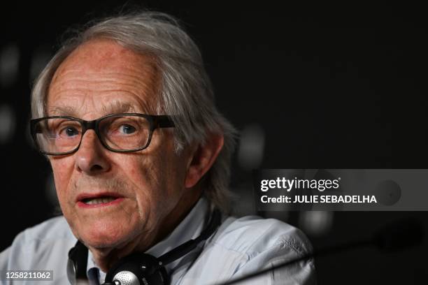 British film director Ken Loach attends a press conference for the film "The Old Oak" during the 76th edition of the Cannes Film Festival in Cannes,...