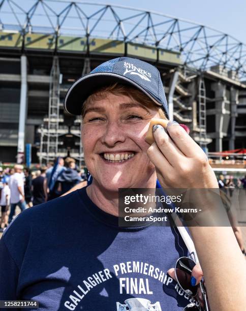 Sale Sharks fans enjoying the pre-match atmosphere during the Gallagher Premiership Final between Saracens and Sale Sharks at Twickenham Stadium on...