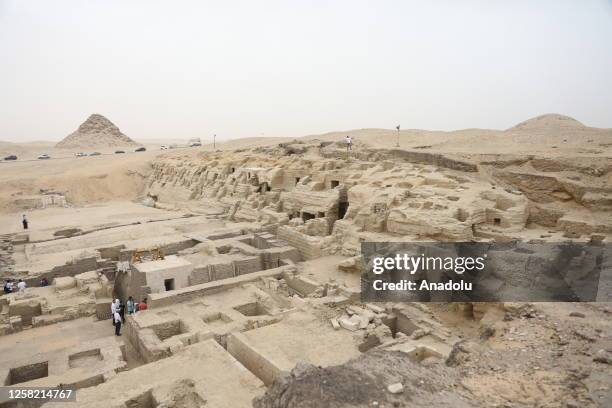 People visit the Saqqara region in Giza, Egypt on May 27, 2023. Minister of Tourism and Antiquities Ahmed Issa announces that new artifacts are...