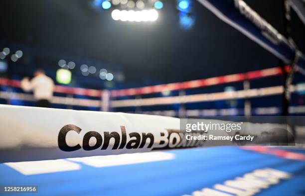 Belfast , United Kingdom - 27 May 2023; A general view of the ropes before the IBF Featherweight World Title bout between Michael Conlan and Luis...