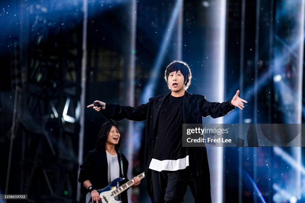 Chen Rjc Singer Ashin Chen Hsin-hung of rock band Mayday performs on the stage ...