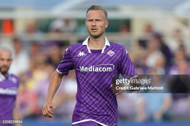 Antonin Barak of ACF Fiorentina looks on during the Serie A match between ACF Fiorentina and AS Roma at Stadio Artemio Franchi on May 27, 2023 in...