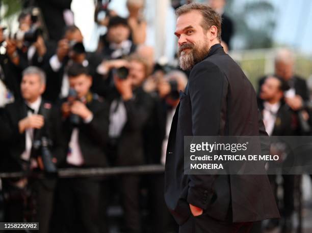 Actor David Harbour arrives for the Closing Ceremony and the screening of the film "Elemental" during the 76th edition of the Cannes Film Festival in...