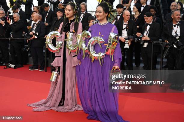 Guests arrive for the Closing Ceremony and the screening of the film "Elemental" during the 76th edition of the Cannes Film Festival in Cannes,...